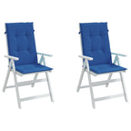 Vidaxl tuinstoelkussens 2 st hoge rug 120x50x3 cm stof koningsblauw