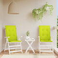 Vidaxl tuinstoelkussens 2 st hoge rug 120x50x3 cm stof heldergroen