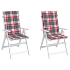 Vidaxl tuinstoelkussens 2 st 120x50x3 cm stof ruitpatroon rood