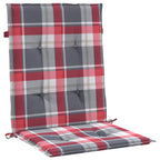 Vidaxl tuinstoelkussens 2 st 100x50x3 cm oxford stof ruitpatroon rood