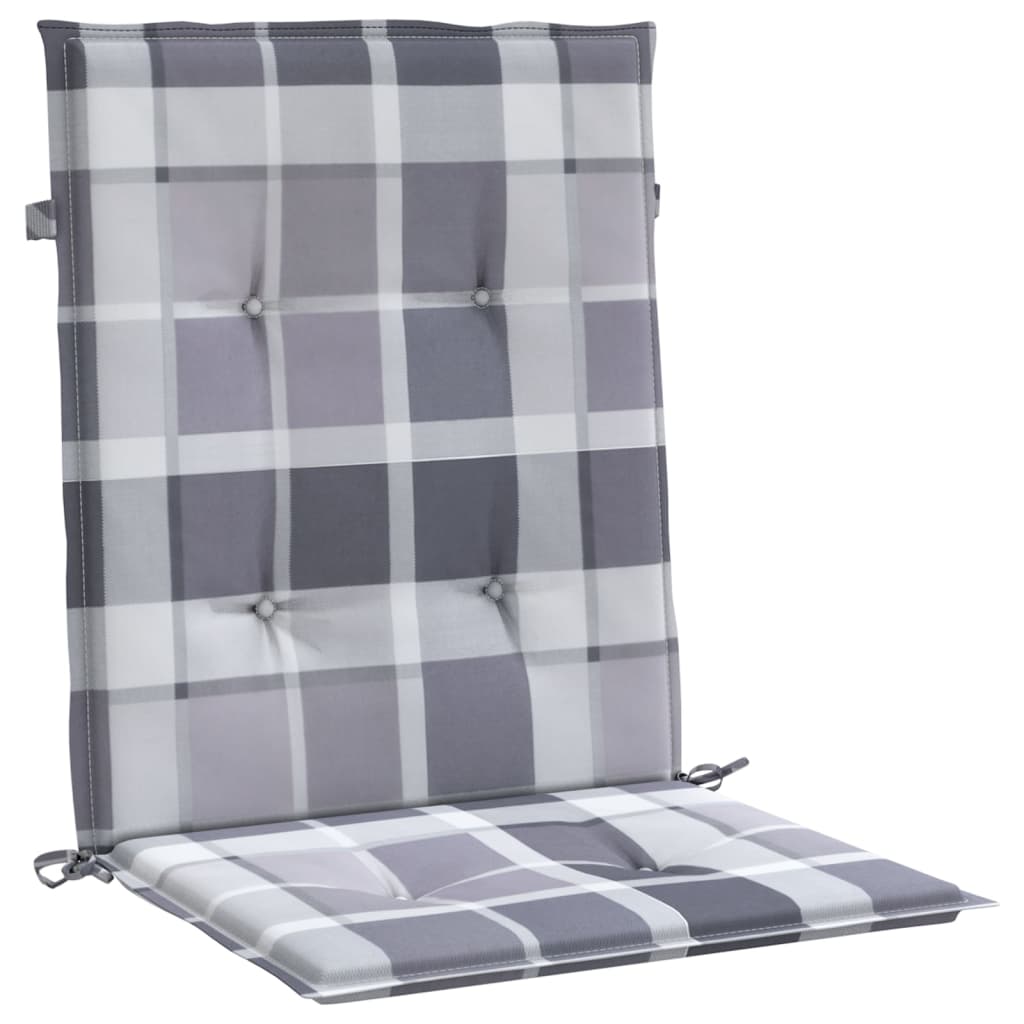 Vidaxl tuinstoelkussens 2 st 100x50x3 cm oxford stof ruitpatroon grijs