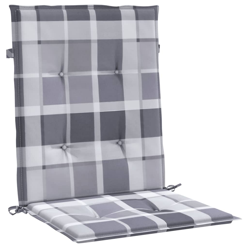 Vidaxl tuinstoelkussens 4 st 100x50x3 cm oxford stof ruitpatroon grijs