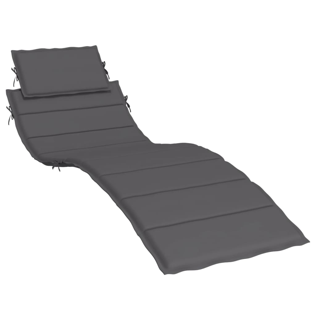 Vidaxl ligbedkussen 186x58x4 cm oxford stof antracietkleurig
