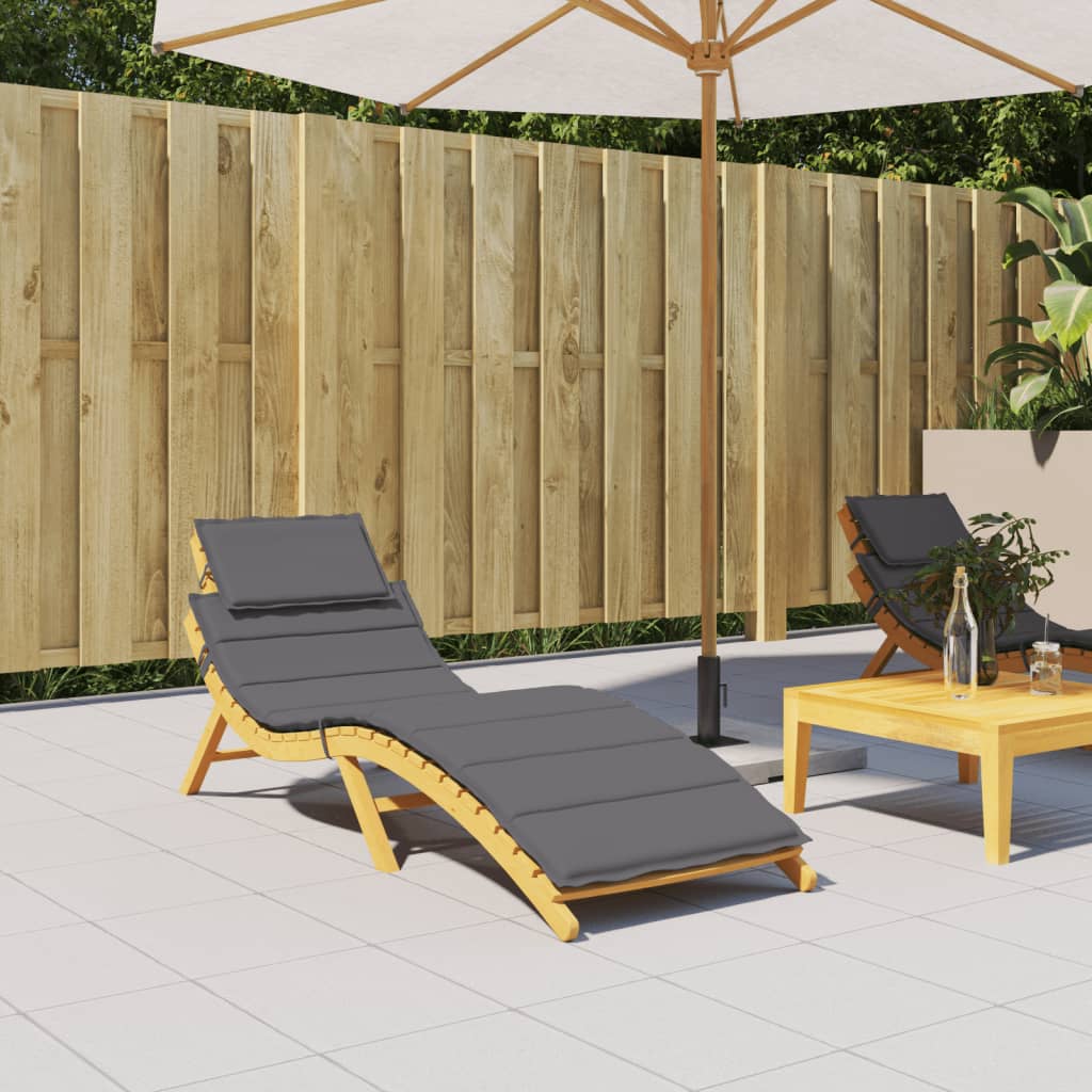 Vidaxl ligbedkussen 186x58x4 cm oxford stof antracietkleurig