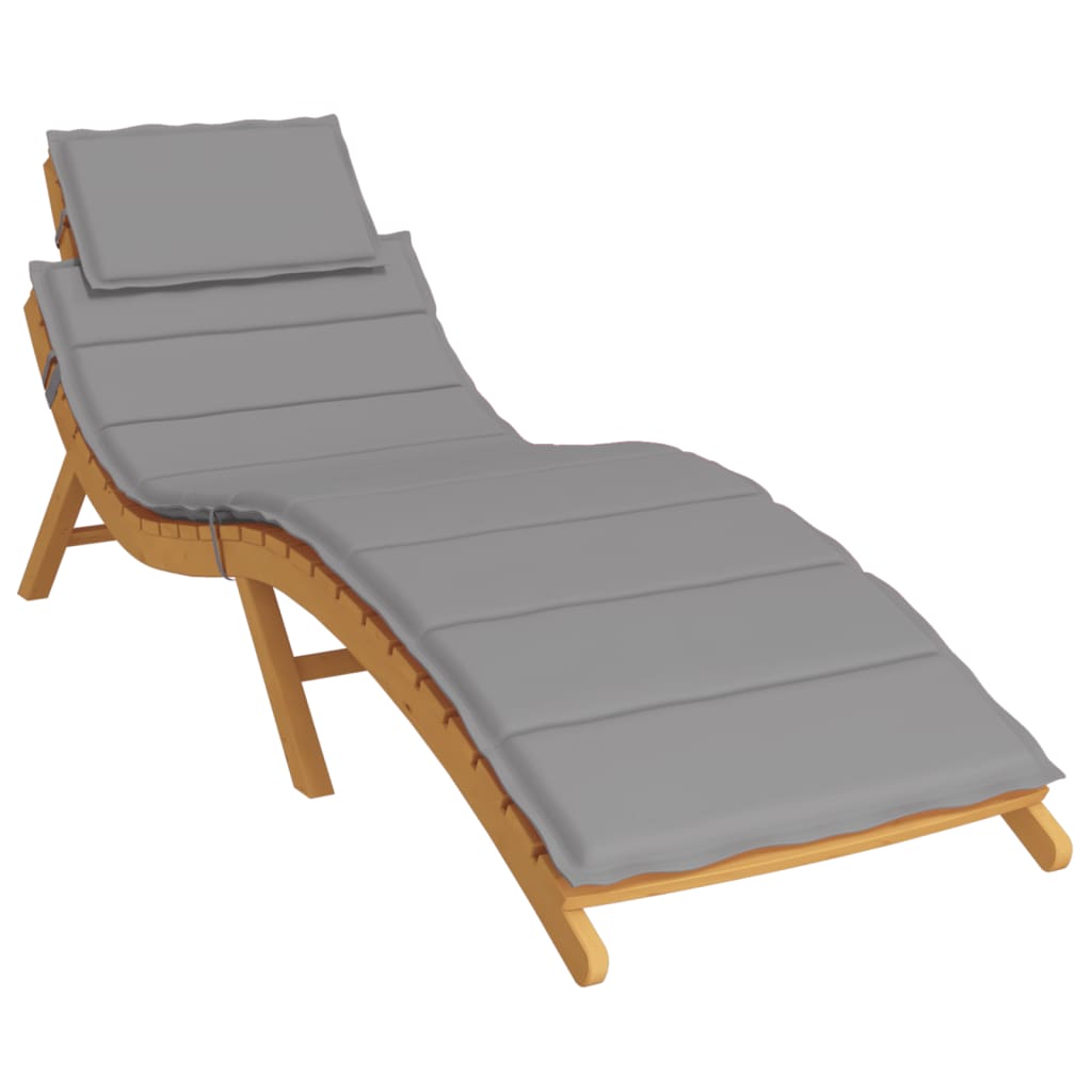 Vidaxl ligbedkussen 186x58x4 cm oxford stof grijs