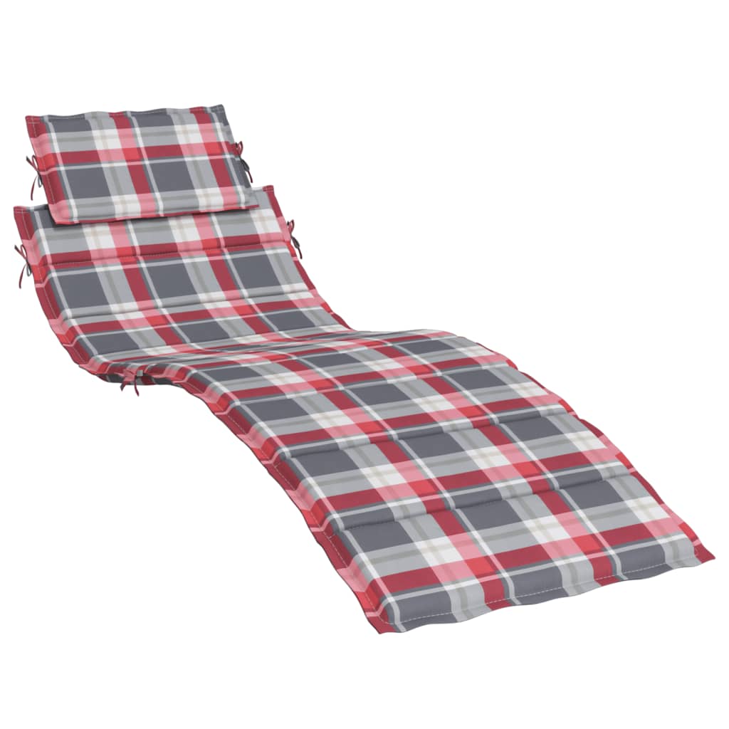 Vidaxl ligbedkussen 186x58x4 cm oxford stof ruitpatroon rood