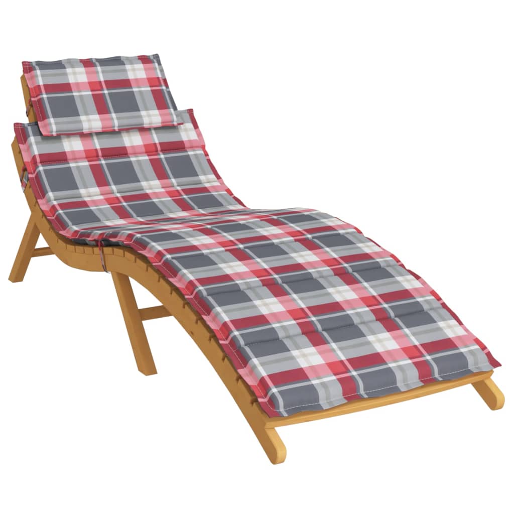 Vidaxl ligbedkussen 186x58x4 cm oxford stof ruitpatroon rood