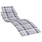 Vidaxl ligbedkussen 186x58x4 cm oxford stof ruitpatroon grijs