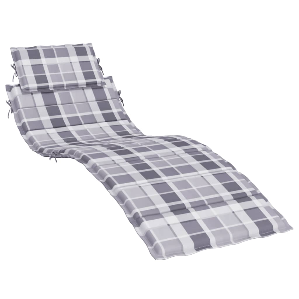 Vidaxl ligbedkussen 186x58x4 cm oxford stof ruitpatroon grijs