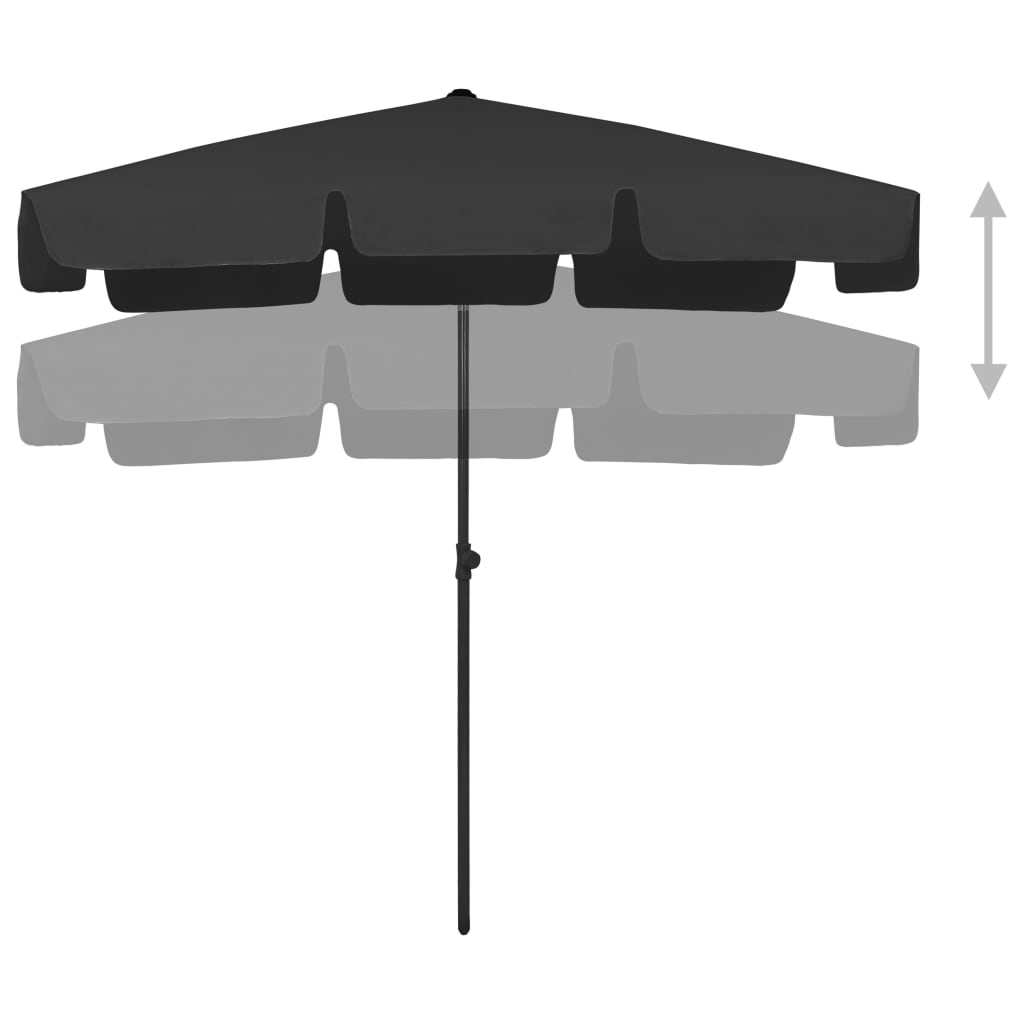 Vidaxl strandparasol 200x125 cm zwart