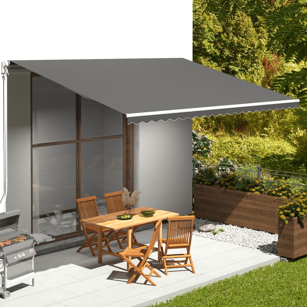 Vidaxl vervangingsdoek voor luifel 5x3,5 m antracietkleurig