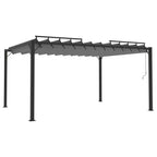 VidaXL Prieel met lamellendak 3x4 m stof en aluminium antracietkleurig