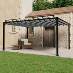 VidaXL Prieel met lamellendak 3x4 m stof en aluminium antracietkleurig