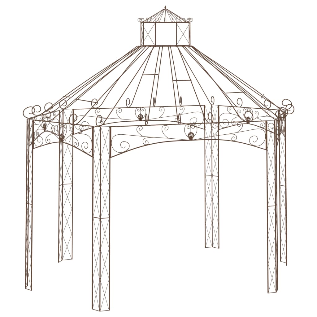 VidaXL Tuinpaviljoen 400x258x378 cm ijzer antiekbruin