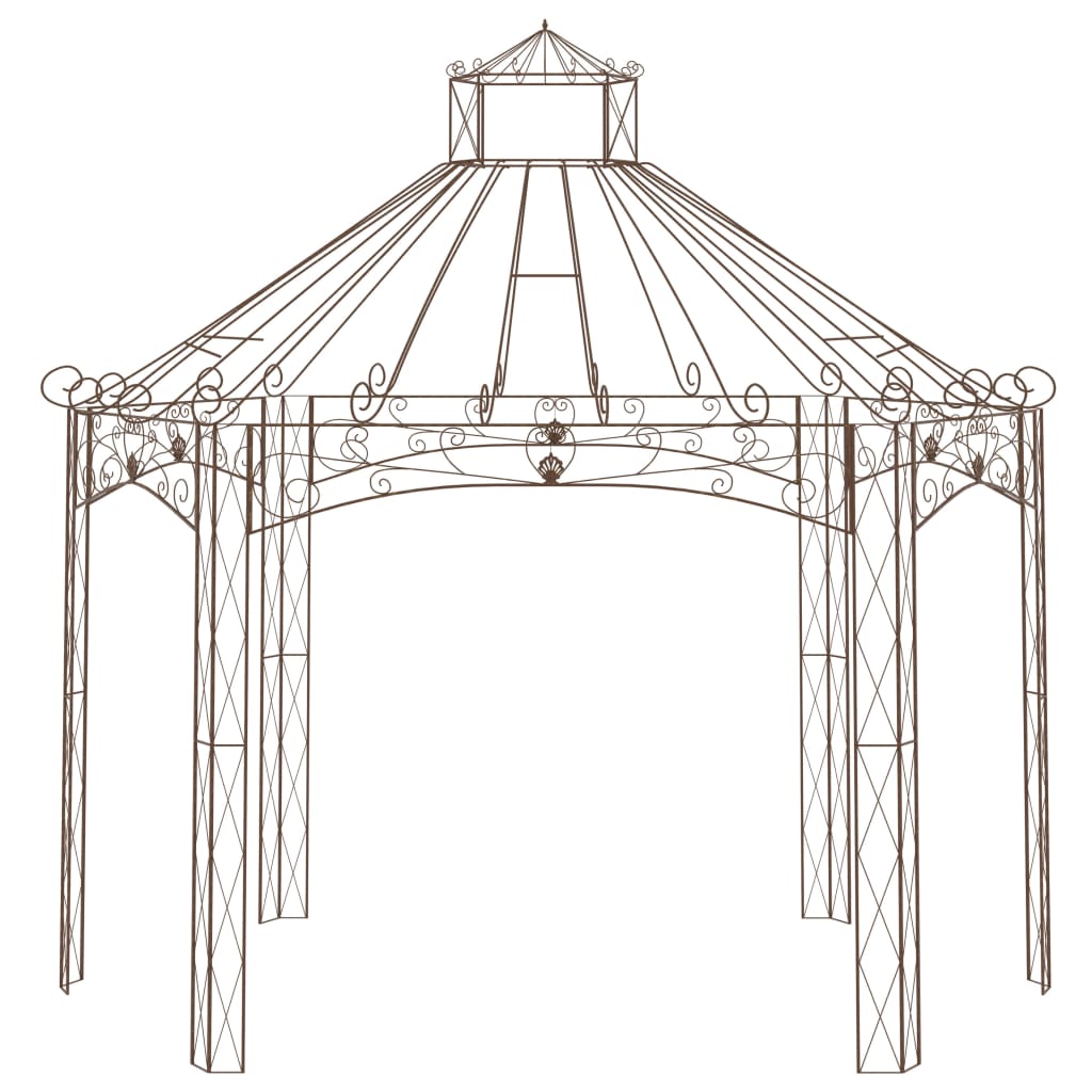 VidaXL Tuinpaviljoen 400x258x378 cm ijzer antiekbruin