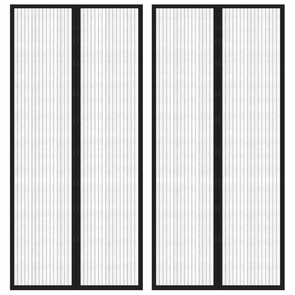 Vidaxl insectendeurgordijnen 2 st magnetisch 210x90 cm zwart