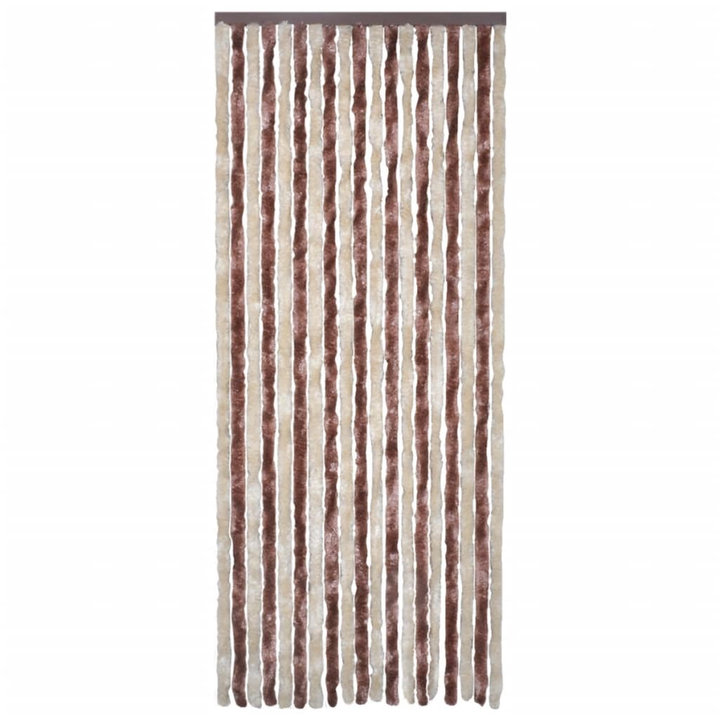 Vidaxl vliegengordijn 56x200 cm chenille beige en lichtbruin