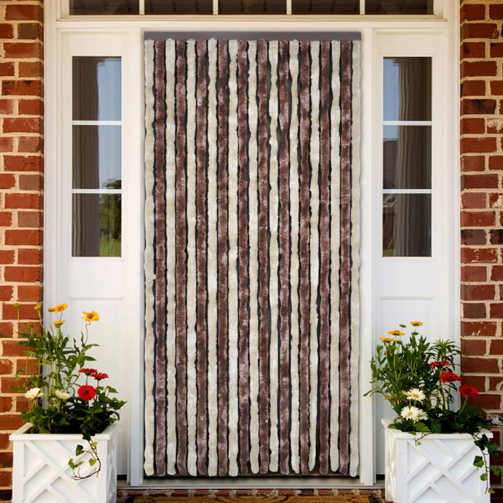 Vidaxl vliegengordijn 118x220 cm chenille beige en lichtbruin