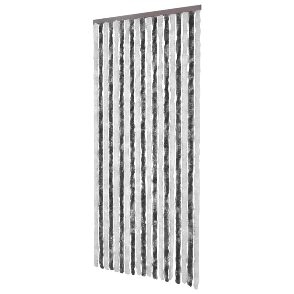 Vidaxl vliegengordijn 90x200 cm chenille grijs en wit
