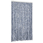 Vidaxl vliegengordijn 118x220 cm chenille blauw en wit