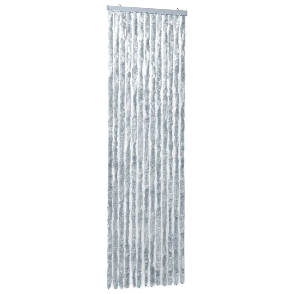 Vidaxl vliegengordijn 118x220 cm chenille wit en grijs
