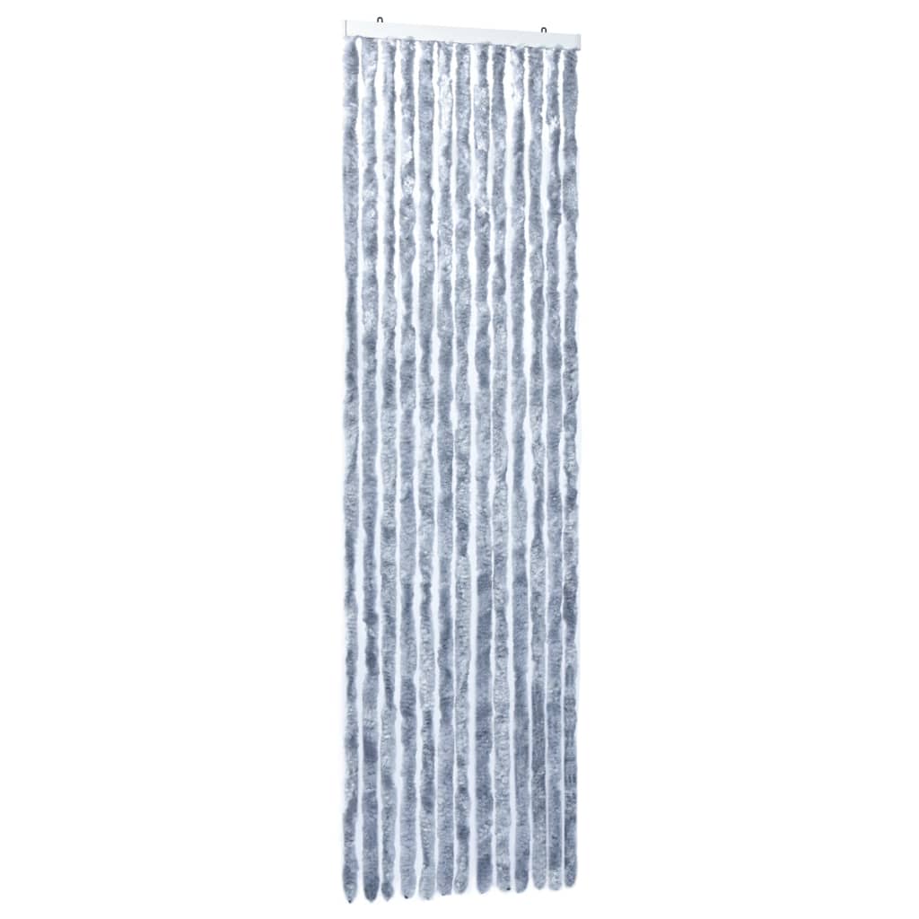 Vidaxl vliegengordijn 118x220 cm chenille zilverkleurig