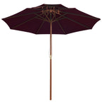 Vidaxl parasol dubbeldekker met houten paal 270 cm bordeauxrood