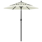 Vidaxl parasol 3-laags met aluminium paal 2 m zandkleurig