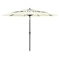 Vidaxl parasol 3-laags met aluminium paal 3 m zandkleurig