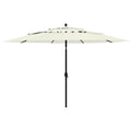 Vidaxl parasol 3-laags met aluminium paal 3,5 m zandkleurig