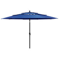 Vidaxl parasol 3-laags met aluminium paal 3,5 m azuurblauw
