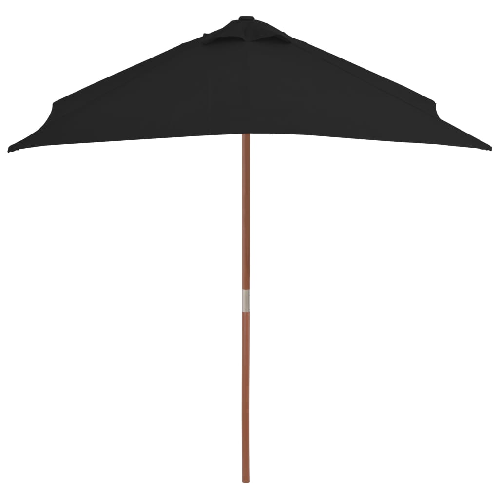 Vidaxl parasol met houten paal 150x200 cm zwart