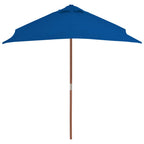 Vidaxl parasol met houten paal 150x200 cm blauw