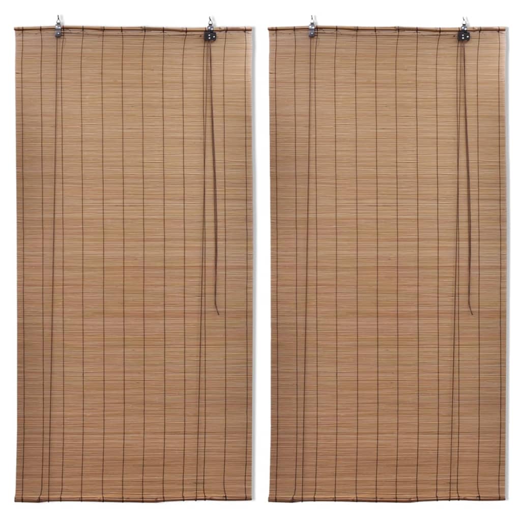 Vidaxl rolgordijnen 2 st 100x160 cm bamboe bruin