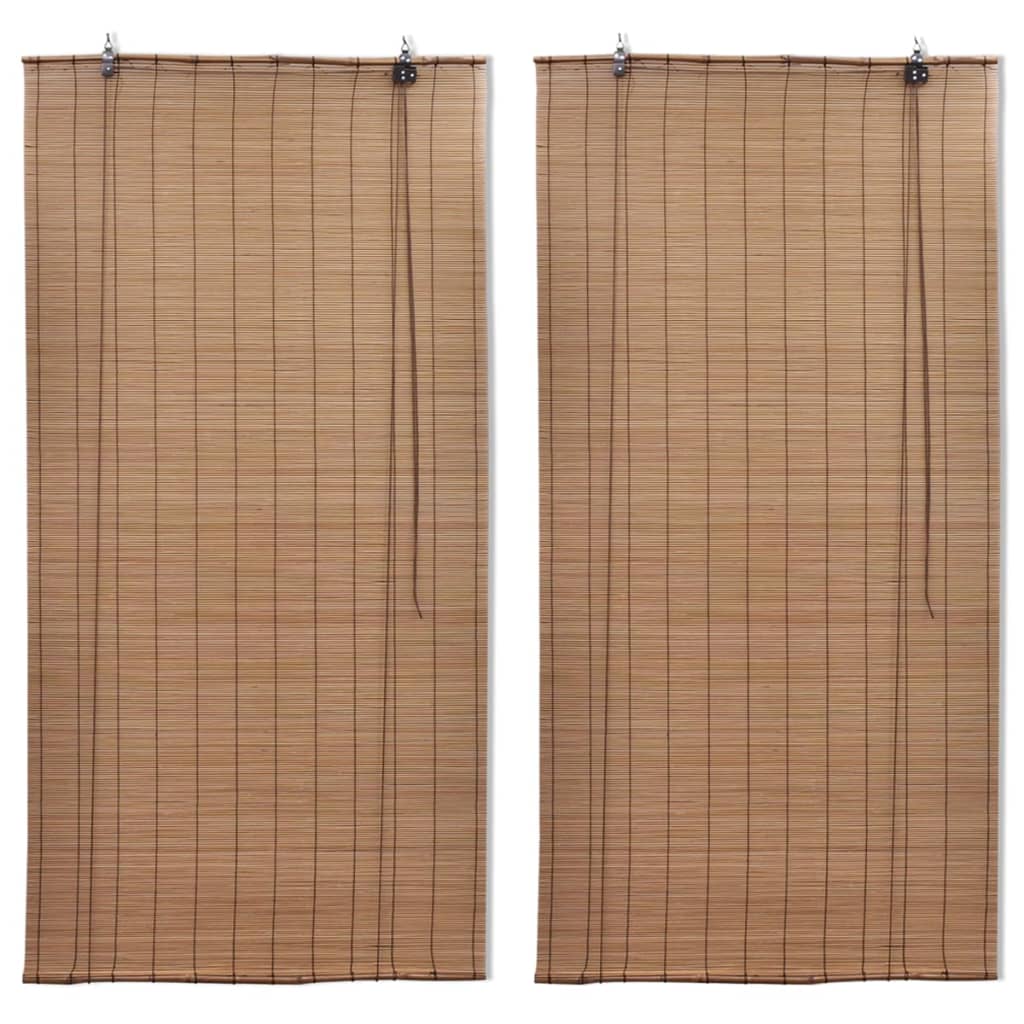 Vidaxl rolgordijnen 2 st 120x220 cm bamboe bruin