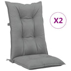 VidaXL Tuinstoelkussens 2 st hoge rug 120x50x7 cm stof grijs