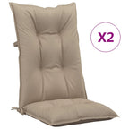 VidaXL Tuinstoelkussens 2 st hoge rug 120x50x7 cm stof taupe