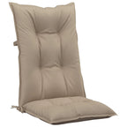 VidaXL Tuinstoelkussens 2 st hoge rug 120x50x7 cm stof taupe