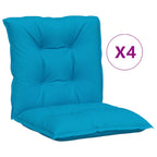 VidaXL Tuinstoelkussens 4 st lage rug 100x50x7 cm stof blauw