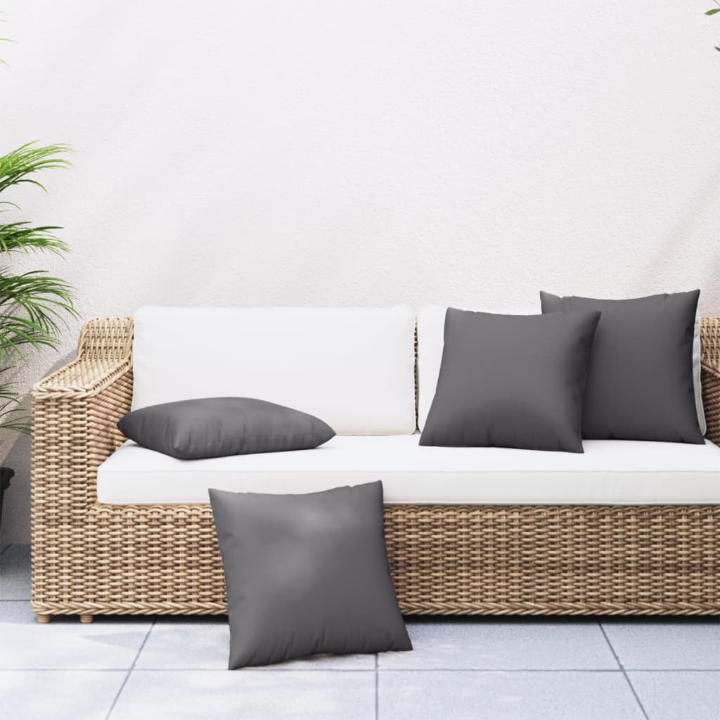VidaXL Sierkussens 4 st 40x40 cm stof antracietkleurig