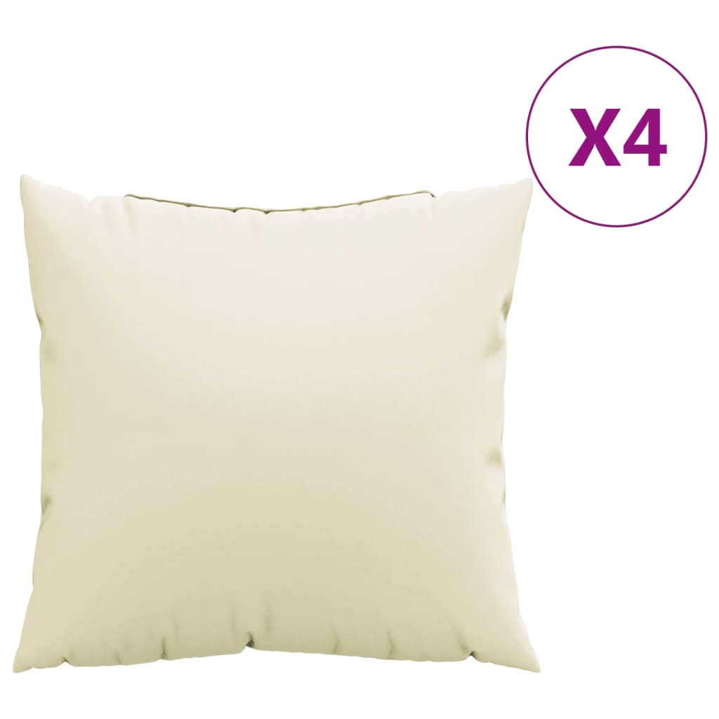 VidaXL Sierkussens 4 st 40x40 cm stof crèmekleurig