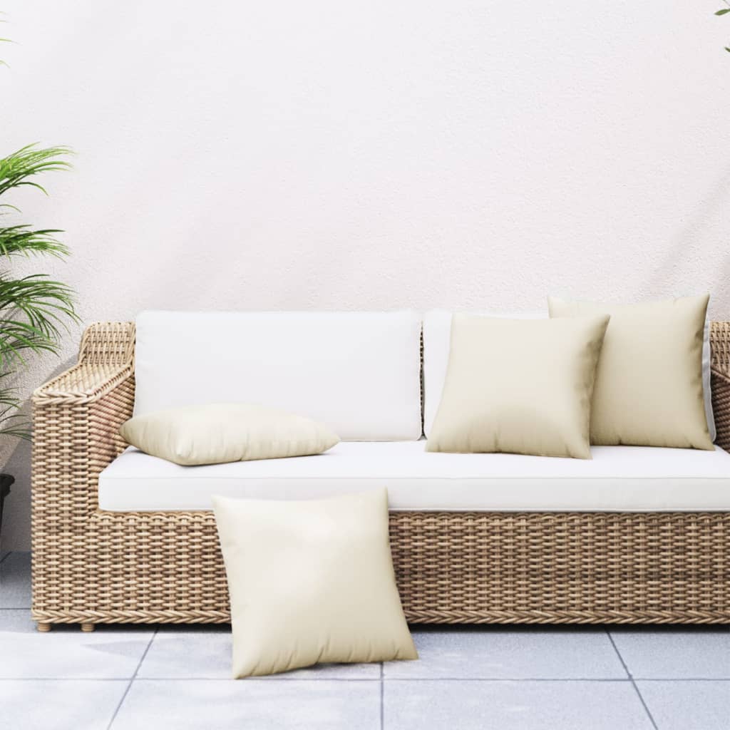 VidaXL Sierkussens 4 st 40x40 cm stof crèmekleurig