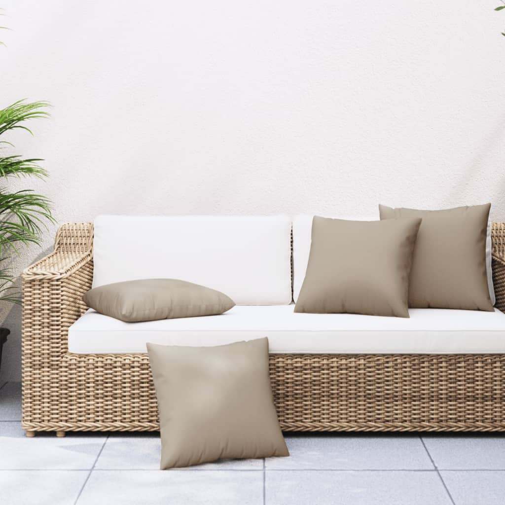 VidaXL Sierkussens 4 st 50x50 cm stof taupe