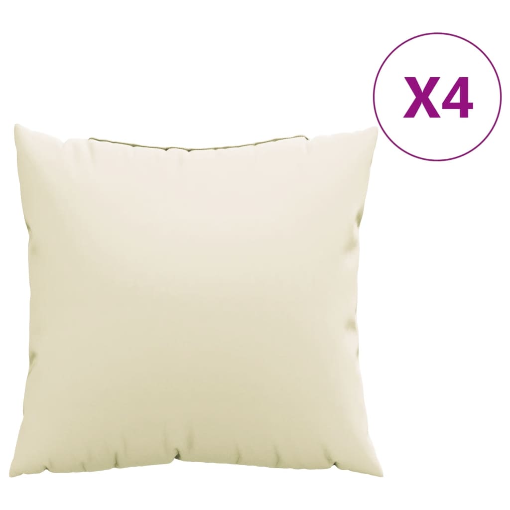 VidaXL Sierkussens 4 st 60x60 cm stof crèmekleurig