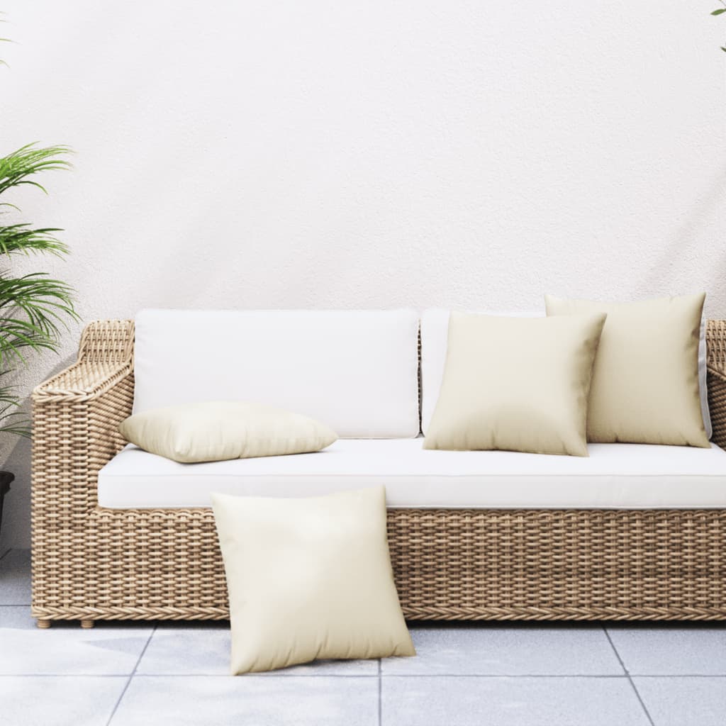 VidaXL Sierkussens 4 st 60x60 cm stof crèmekleurig