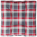 Vidaxl palletkussen 70x70x12 cm stof ruitpatroon rood
