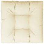 VidaXL Palletkussen 80x80x12 cm stof crèmekleurig