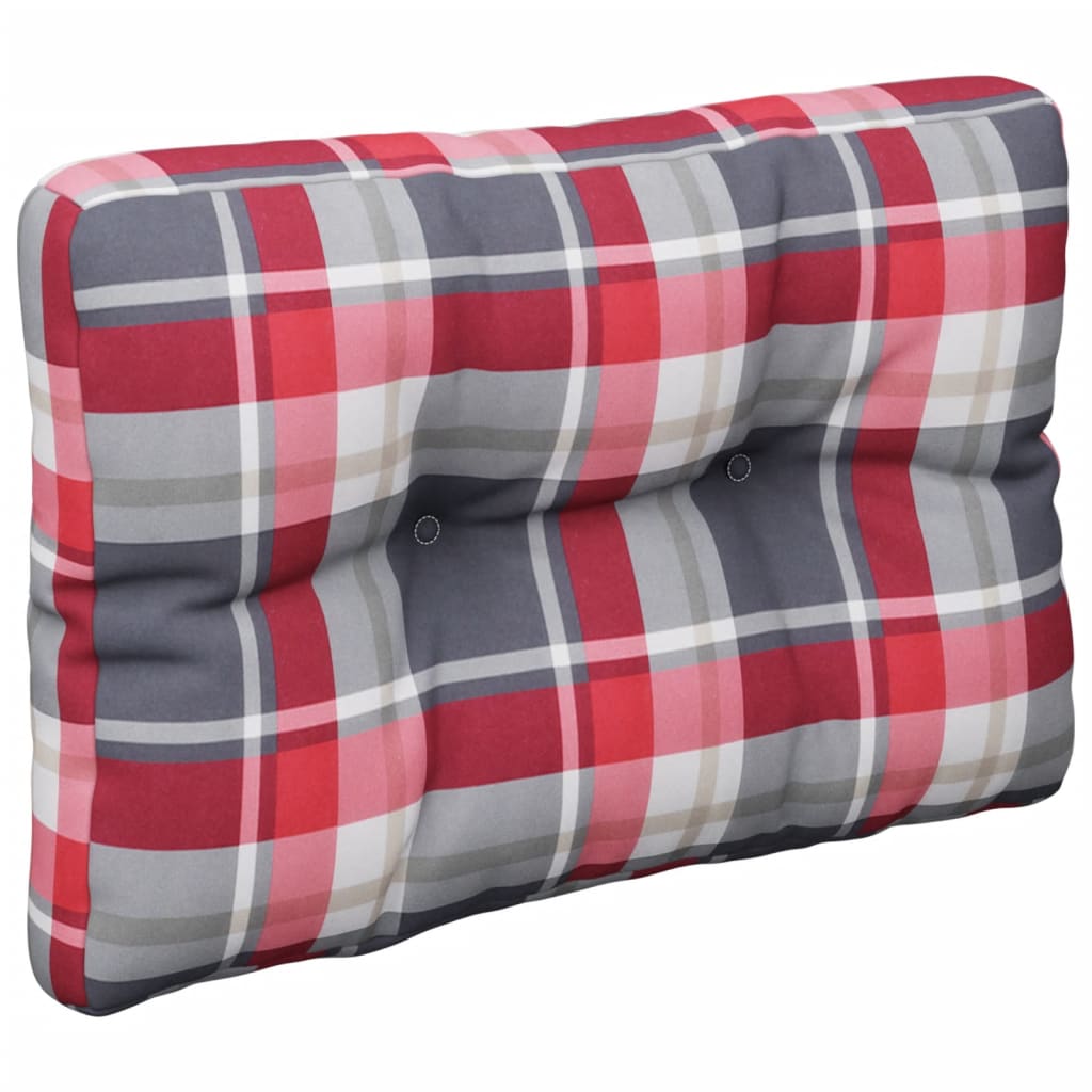 Vidaxl palletkussen 50x40x12 cm stof ruitpatroon rood