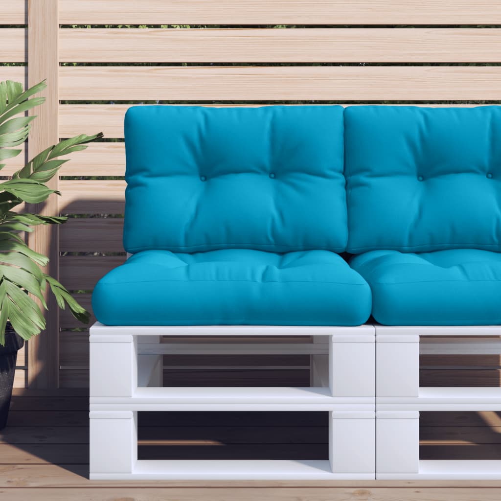 VidaXL Palletkussen 60x40x12 cm stof blauw