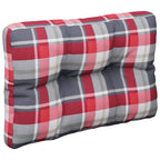 Vidaxl palletkussen 60x40x12 cm stof ruitpatroon rood